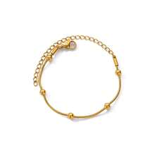 1PC Stainless Steel Random Beaded Round Snake Chain Bracelets For Women Gold Color Geometric Bracelet Luxury Wedding Party Jewelry Gift