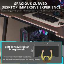 Computer Desk Desktop Gaming Desk Rectangular Desk Student Home Writing Desk Simple Rental House Gaming Table - Black - View 6