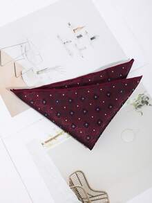 1pc Fashionable & Versatile Men's Plaid Floral Pattern Pocket Square Handkerchief, Suit Accessory Suitable For Party, Banquet And Daily Wear