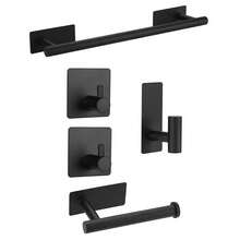 5 Stücke Badezimmer Accessoire Set aus Edelstahl - beinhaltet Handtuchhalter, Toilettenpapierhalter und Bademantelhaken - ohne Bohren, einfache Installation - ideal für Wohndekoration und Organisation, Badezimmer Organisation | Modernes Badezimmer Set | langanhaltend Badezimmer Armaturen, Badezimmer Accessoires