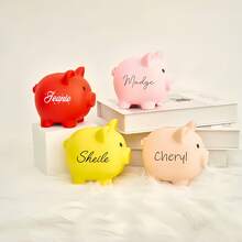 1pc Custom Large Piggy Bank With Engraved Name, Personalized Coin Bank, Adorable For Kids & Adults,Unique Gift For Family,Best Friends, Stylish Bag Charm Or Key Holder, Perfect For Birthday,Christmas,Thanksgiving,Halloween, And Special Occasions