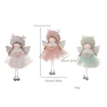 1pc Deer Horn Faux Fur Lace Pom Pom Angel Wing Christmas Tree Ornament. Christmas Decoration Includes Adorable Angel Ornament, Suitable For Christmas, New Year, Valentine's Day And Graduation Party Christmas Tree Decor - Multicolor - View 2