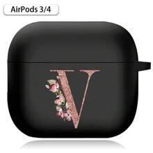Earphone Case For Airpods (1st / 2nd / 3/4rd Generation) / Airpods Pro /Pro 2 Printed Gold Letters Soft Silicone Wireless BT Headphones Charging Box Protective Cover