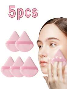 5/10 丝绒三角粉扑套装，粉扑组合，气垫粉扑可重复使用，小型化妆工具，散粉扑（干湿两用），丝绒粉底混合海绵。适用于粉底霜、气垫粉底和面部彩妆，适合所有肤质。 - 彩色 - 查看 12