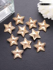 10pcs/Set Metal Five-Pointed Star Buttons, Versatile Decoration For Women's Shirts, Cardigans, Coats, Sweaters, Suits, Uniforms, DIY Crafts, Bouquets, Shoes, Hats, Sewing & Household Tools Accessories - Multicolor - View 14