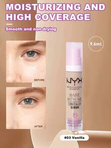 NYX Bare With Me 遮瑕精华 03 香草色 9.6 毫升/0.32 盎司遮瑕液，适用于黑眼圈和瑕疵 | 均匀肤色并提供全面遮盖 | 快速涂抹和持久保湿 | 旋盖设计 | 专业化妆师推荐 | 非常适合轮廓和伪装 - Vanilla - 查看 5