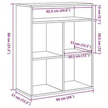 Libreria Larryhot in rovere Sonoma 66x31x80 cm Legno ingegnerizzato, resistente e durevole, facile da montare, stile decorativo, adattA, Per riporre soprammobili, statuette, libri, piccoli oggetti, ecc. - Castano - Visualizzare 9