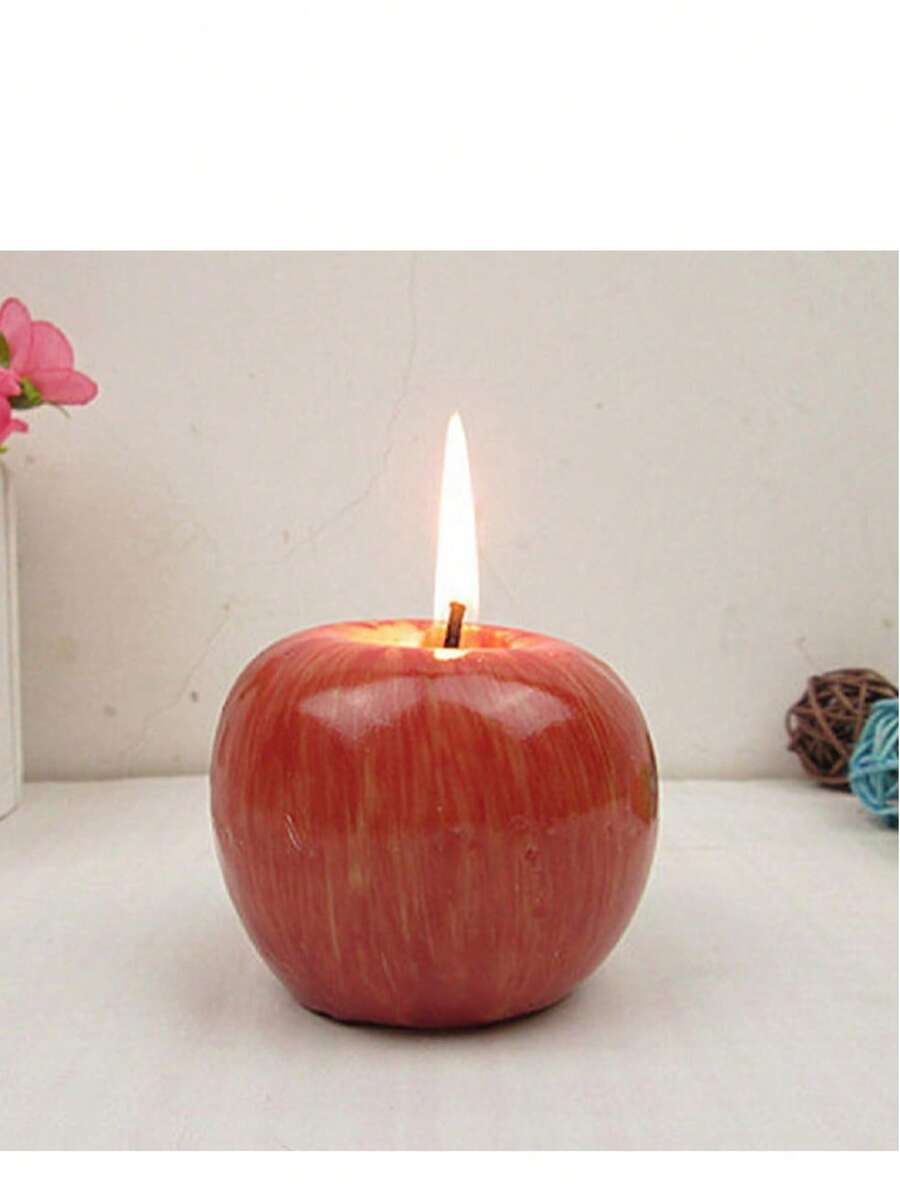 1pc Christmas Eve Gift Apple Candle, Holiday Celebration Candle, Birthday Christmas Decor Home Decor Christmas Decorations Room Decor, Christmas Gifts - Red - View 1