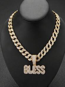 1 件项链水钻永不放弃吊坠项链感觉风格男士链式迈阿密项链男士 15 毫米冰晶嘻哈珠宝万圣节 - C款吊墜項鍊 - 查看 21