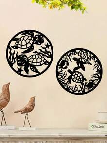 1pc Fashionable Metal Sea Turtle Wall Art - Coastal Home Decor, Suitable For Beach Themed Bedroom And Ocean Enthusiasts - Ideal Holiday Gift, Sea Turtle Decoration