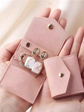 Fashionable And Simple Multifunctional Jewelry Ring Storage Roll Bag, Portable And Compact, Travel Storage Small Bag, Ring Necklace Earring Storage Bag, Multifunctional Portable Jewelry Storage Bag