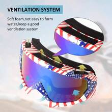 Motorcycle Goggles Dirt Bike Goggles Windproof ATV Dustproof Racing GogglesScratch Resistant Ski Goggles Protective Safety Glasses PU Resin Black Frame+Color Lens - Flag Frame+color Lens - View 4