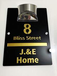 Solar Powered House Number Plaque - Automatically Lights Up At Dusk. Elegant Gold Appearance, Energy-Efficient And . Perfect For Home Decor Or Gift To Loved Ones. - Multicolor - View 26