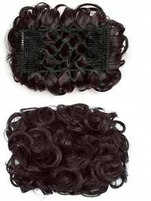 Women's Messy Bun Hair Scrunchie, Brown Curly Bun Hair Piece With Comb, Synthetic Fluffy Updo Hair Extension, With Stretchy Comb, Suitable For Daily Wear - Multicolor - View 13