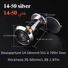 200° Door Viewer With Rotatable Privacy Cover, For Home / Office / Hotel Security Doors, Easy Installation, Silver - Silver - View 13
