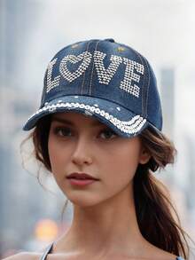 Sombrero de sol de moda para comercio transfronterizo, estilo deportivo hip hop con decoración de letras con tachuelas, adecuado para senderismo, camping, fiestas