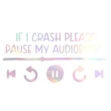 如果我撞车就暂停我的有声读物贴花，有声读物汽车贴花，有趣的汽车贴花，有声读物阅读器 - 均碼 - 查看 12