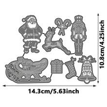 1 Stück Weihnachtsmann Metall Stanzform zum Basteln von Karten, Metall Stanzform Vorlage für Scrapbooking, Album, Journal, Grußkarten, Prägung, Papierbasteln, Dekoration