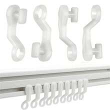 2Set (50pcs/Set)Strong White Curtain Track Glide Runner Glider Hook For Swish Railing - White - View 8