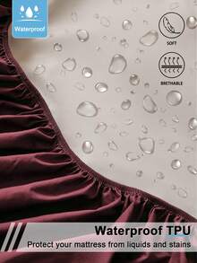 1 buc Cearșaf impermeabil de culoare solidă, Set de cearșafuri de pat, husă de saltea prietenoasă cu pielea, Cearșaf de pat moale și confortabil pentru pat, Protecție de saltea, Cuvertură de pat pentru dormitor, Husă de saltea pentru un somn confortabil, Potrivit pentru toate anotimpurile