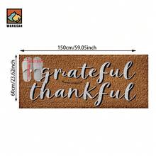 1pc/2pcs Grateful Thankful Pattern Bathroom Anti-Slip Mat, Faux Cashmere Material, Plush Decoration Suitable For Bathrooms, Doorways, Kitchens & Festive Decorations, Machine Washable, Gift Idea - Multicolor - View 12