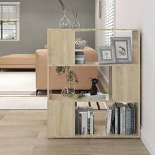Libreria/divisorio Larryhot in rovere Sonoma 80x24x94 cm, resistente e durevole, facile da montare, stile decorativo, adatto per riporre soprammobili, statuette, libri, piccoli oggetti, ecc. - Castano - Visualizzare 1