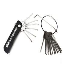 21合1紧凑型撬锁套装防锈多功能开门钥匙钥匙替换便捷迷你挂钩拆卸套件维修工具