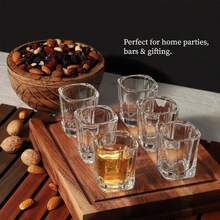 2.5 盎司/70 毫升厚底小酒杯，透明方形龙舌兰酒散装浓缩咖啡小酒杯，适用于伏特加、威士忌、龙舌兰酒、浓缩咖啡、利口酒和烈酒 - 透明 - 查看 14