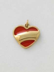 1pc Stainless Steel Heart Shaped Pendant, Handmade DIY Accessory For Halloween, Thanksgiving, Suitable For Necklace, Bracelet, Earrings