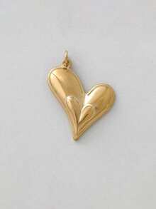 1pc Stainless Steel Heart Shaped Pendant, Handmade DIY Accessory For Halloween, Thanksgiving, Suitable For Necklace, Bracelet, Earrings