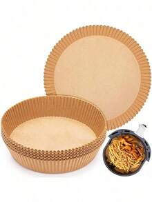 50/100/150/Pcs Air Fryer Disposable Paper Parchment Wood Pulp Steamer Cheesecake Air Fryer Accessories Baking Paper For Air Fryer - 50 chiếc - Xem 2