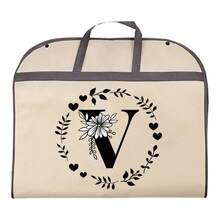 1个防尘衣物袋，防水衣物保护套，时尚26字母印花西装连衣裙衣物收纳袋，悬挂式衣柜整理袋，适用于学校、办公室、家庭、旅行、打包、收纳、返校季