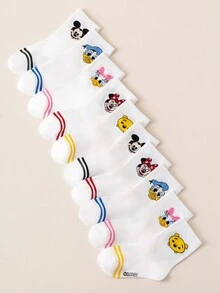 Disney 10/5 Đôi tất trẻ em họa tiết Mickey Minnie dễ thương, tất dài đến bắp chân cho bé gái, tất hoạt hình Hàn Quốc cho bé trai mùa xuân/thu, tất trẻ sơ sinh, tất - Nhiều màu - Xem 14