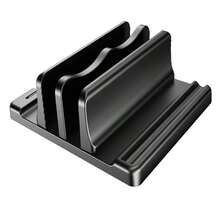 1 件可调节笔记本电脑桌面支架 ABS 垂直笔记本电脑支架适用于平板电脑，适用于 MacBook 垂直存储架、iPad 平板电脑存储架底座 - 黑色 - 查看 6