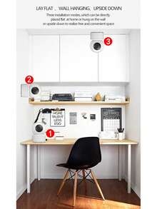 GENAI Home Smart Camera, 3MP WiFi Indoor Monitor With Night Vision, 360° Rotation, Motion Tracking, Ideal For Home Security, Baby And Pet Monitoring - White - View 9