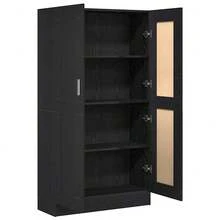 Libreria Larryhot in rovere nero 82,5 x 30,5 x 150 cm, robusta e durevole, facile da montare, stile decorativo, adattA, Per riporre soprammobili, statuette, libri, piccoli oggetti, ecc. - nero - Visualizzare 5