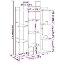 Libreria Larryhot in rovere artigianale 86x25,5x140 cm in legno ingegnerizzato, resistente e durevole, facile da montare, stile decorativo, adattA, Per riporre soprammobili, statuette, libri, piccoli oggetti, ecc. - Castano - Visualizzare 9