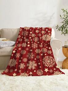 1 pătură din fleece cu model de Crăciun, pătură moale și caldă de pluș, potrivită pentru decorul casei, camera de zi, canapea, somnul de după-amiază, șezlongul și dormitorul
