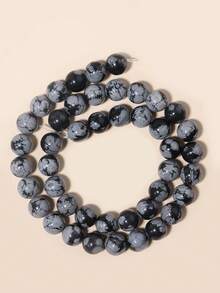 Cuentas de piedras naturales, cuentas sueltas de obsidiana, jade birmano, ojo de tigre, redondas y lisas, piedras preciosas de curación de energía para hacer joyas, pulseras y collares DIY