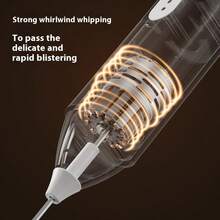 2-en-1 Mousseur à lait électrique portatif mini, batterie rechargeable USB 18650 en acier inoxydable, 3 réglages de vitesse, 11000 tr/min, fabricant de mousse de lait à cappuccino portable, accessoires de cuisine fouet à œufs, fouetteur de blanc d'œuf