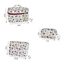 1 pieza/Set Bolsa de cosméticos acolchada con estampado floral rojo de pana, organizador de maquillaje, bolsa de maquillaje multifuncional y portátil, bolsa de aseo, adecuada para cosméticos, cuidado de la piel, protector solar, crema de manos, regalo para dama de honor, regalo para el Día del Maestro, regalo de cumpleaños, regalo de vacaciones, bolsa de cosméticos, regalo de Navidad, bolso pequeño, bolsa de almacenamiento de maquillaje, bolsa de almacenamiento mini, bolsa de almacenamiento de gran capacidad, regalo de Navidad, regalo creativo para mujeres - Multicolor - Ver 10