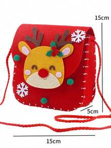 1pc Christmas Gift Bag, Handmade Mini Shoulder Bag, Felt Christmas Gift Bag, DIY Craft Kit, Christmas Eve Apple Bag, Candy Bag, Handmade Gift Suitable For Children