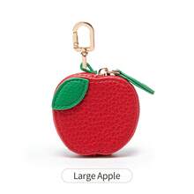 Fruit Coin Purse Cute Leather Pendant Style Keychain Earphone Bag AirTag Cover Finder GPS Tracker Case Mini Storage Bag - Multicolor - View 12