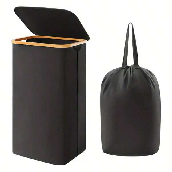 1 szt. Odłączany kosz na pranie z uchwytami, 100 l składany kosz na brudne ubrania z pokrywką