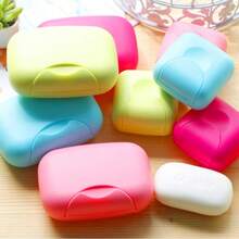 Boîte à savon de voyage créative et portable avec couvercle, étanche et imperméable, boîte de rangement pour savon fait main/savon de toilette, récipient à savon de lessive pour la maison avec couvercle et verrou, plateau de rangement portable pour fournitures de salle de bain (couleur aléatoire)