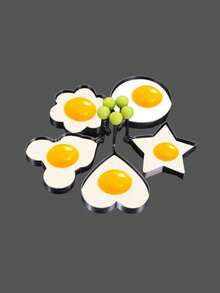 1 modèle de poêle en acier inoxydable, moule à œuf en forme de cœur + étoile/acier inoxydable, poêle, outil de broyage d'œuf frit et d'œuf dur, moule à œuf frit en forme de cœur, anneau de poêle, outil de broyage d'œuf frit et d'œuf dur disponible