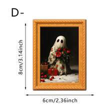 1/8 件油画风格磁性装饰艺术冰箱贴，圣诞树和鬼魂创意磁铁，圣诞节万圣节时尚磁性冰箱贴套装，方便在冰箱上整理用于厨房整理和展示 - 多色1 - 查看 12