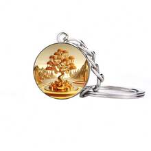 Glow-In-The-Dark Money Tree Glass Ball Keychain, Outdoor Key Chain Pendant Accessory Glows In The Dark, Suitable For All Seasons Christmas Gift Ideas Bag Accessories Lanyards With Id Holder Car Accessories Bag Charms