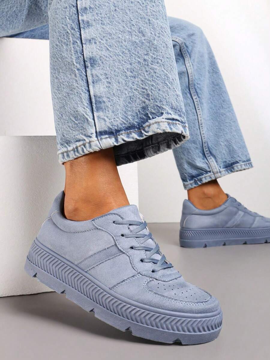 Giày thể thao mềm mại, dáng rộng, thường ngày cho nữ mùa xuân/thu - Màu xanh lam - Xem 1