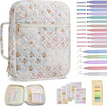 Floral Bible Cover Case With Highlighters Large Bible Tote Bags Organizer Quilted Carrying Case For Girls,Bible Study Suppliesn Journaling Kit Book Carrying Case With Highlighters Supplies Accessories Christian Gifts For Women For Storing Pens, Bookmarks, Stickers, Notebooks - Hoa bướm mùa thu - Xem 5